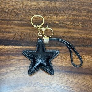 Black Star Keychain with Gold Accents
